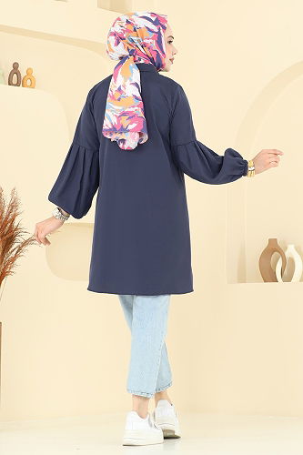 moda selvim Tunic 3055KTR750 Navy Blue - Thumbnail