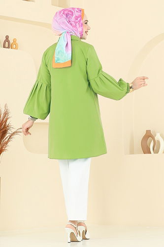moda selvim Tunic 3055KTR750 Oil Green - Thumbnail