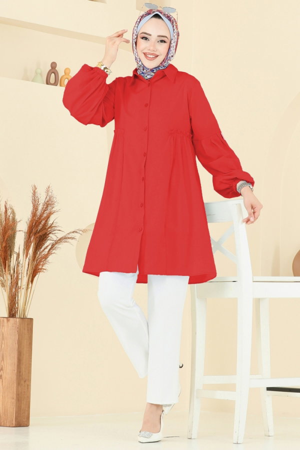 Modaselvim تونيكات بلوز احمر 3055KTR750