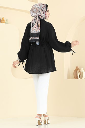 moda selvim بلوز أسود 3058KTR750 - Thumbnail