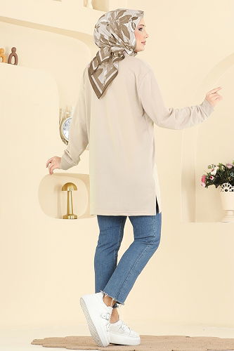 moda selvim Tunic 305OZN1046 Beige - Thumbnail