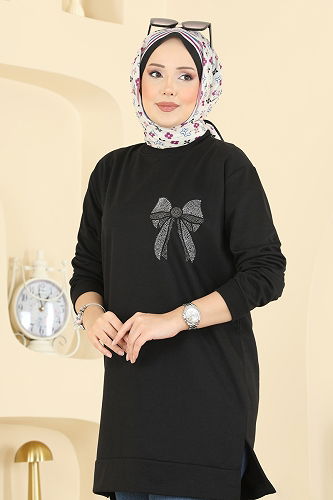 moda selvim بلوز أسود 305OZN1046 - Thumbnail