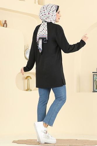 moda selvim بلوز أسود 305OZN1046 - Thumbnail