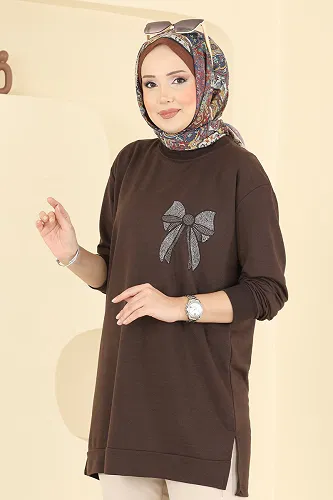 moda selvim Tunic 305OZN1046 Brown - Thumbnail