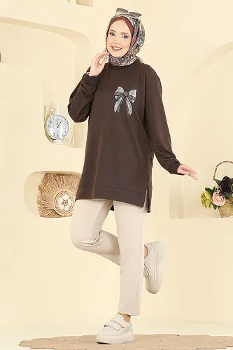 moda selvim Tunic 305OZN1046 Brown - Thumbnail