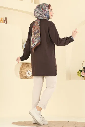 moda selvim Tunic 305OZN1046 Brown - Thumbnail