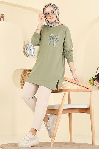 moda selvim Tunic 305OZN1046 Khaki - Thumbnail