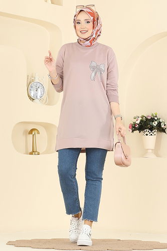 moda selvim Tunic 305OZN1046 Powder Vision - Thumbnail