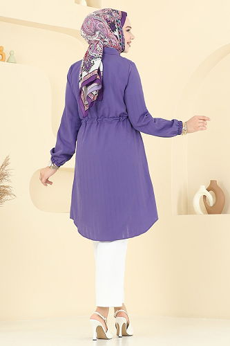 moda selvim بلوز ليلكي غامق 3061KTR750 - Thumbnail