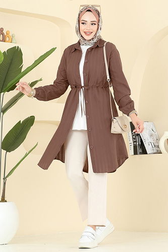 moda selvim بلوز عسلي 3061KTR750 - Thumbnail