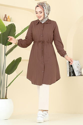 moda selvim بلوز عسلي 3061KTR750 - Thumbnail