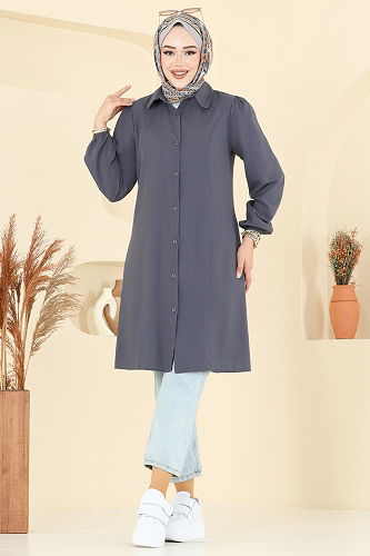 moda selvim Tunic 3063KTR750 Anthracite - Thumbnail