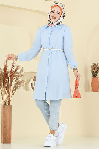 moda selvim Tunic 3063KTR750 Baby Blue - Thumbnail