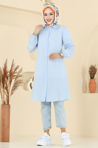 moda selvim Tunic 3063KTR750 Baby Blue - Thumbnail