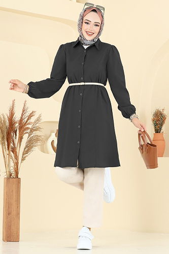 moda selvim Tunic 3063KTR750 Black - Thumbnail