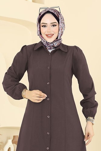 moda selvim Tunic 3063KTR750 Brown - Thumbnail