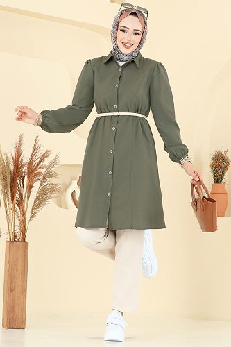 moda selvim Tunic 3063KTR750 Khaki - Thumbnail
