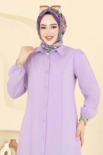 moda selvim Tunic 3063KTR750 Lilac - Thumbnail