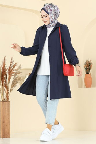 moda selvim Tunic 3063KTR750 Navy Blue - Thumbnail