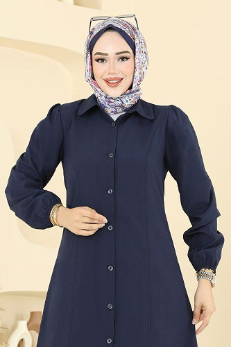 moda selvim Tunic 3063KTR750 Navy Blue - Thumbnail