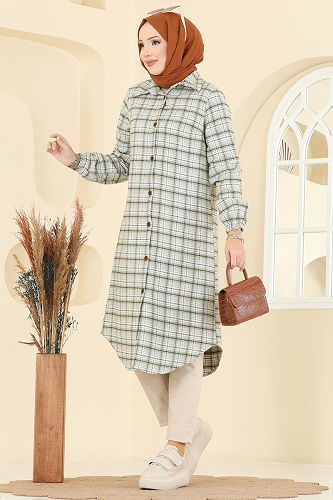 moda selvim Tunic 3068KTR750 Almond Green - Thumbnail