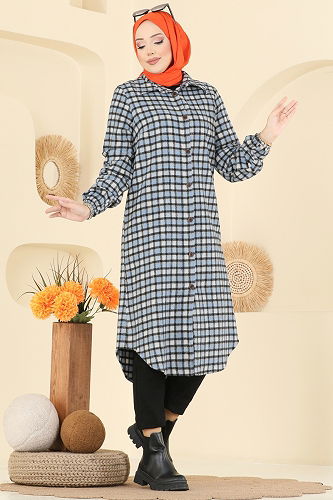 moda selvim Tunic 3068KTR750 Baby Blue - Thumbnail