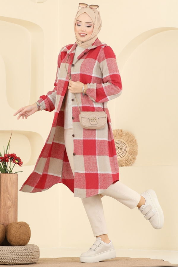 Modaselvim Tunic Tunic 3068KTR750 Beige&Red