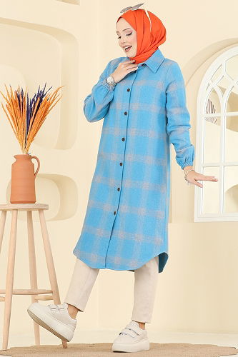 moda selvim Tunic 3068KTR750 Blue - Thumbnail