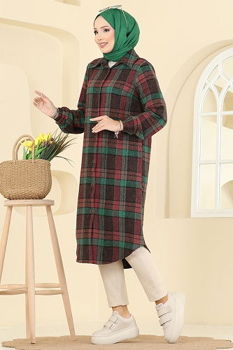 moda selvim Tunic 3068KTR750 Emerald - Thumbnail