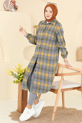 moda selvim Tunic 3068KTR750 Gray - Thumbnail