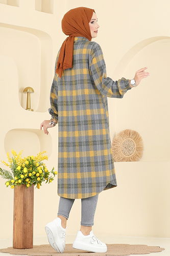 moda selvim بلوز رمادي 3068KTR750 - Thumbnail