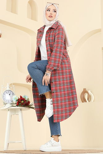 moda selvim Tunic 3068KTR750 Red - Thumbnail