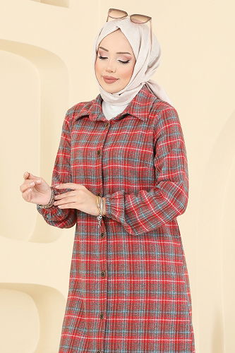 moda selvim Tunic 3068KTR750 Red - Thumbnail