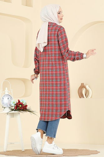 moda selvim Tunic 3068KTR750 Red - Thumbnail