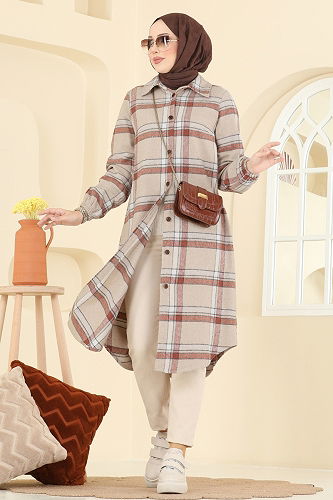 moda selvim بلوز بيج 3068KTR750 - Thumbnail