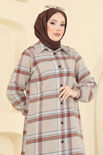 moda selvim بلوز بيج 3068KTR750 - Thumbnail