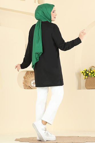 moda selvim بلوز أسود 306OZN1046 - Thumbnail