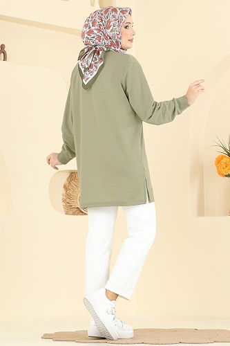 moda selvim Tunic 306OZN1046 Khaki - Thumbnail