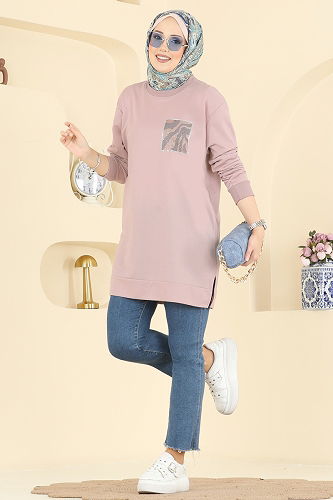 moda selvim Tunic 306OZN1046 Powder Vision - Thumbnail