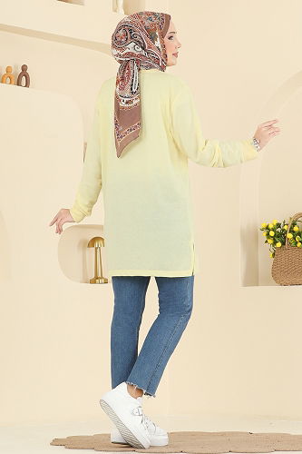 moda selvim Tunic 306OZN1046 Yellow - Thumbnail