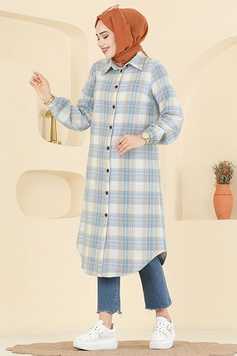 moda selvim Tunic 3070KTR750 Baby Blue - Thumbnail
