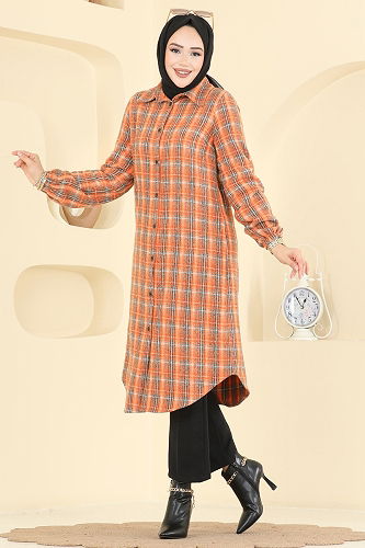 moda selvim Tunic 3070KTR750 Black & Orange - Thumbnail