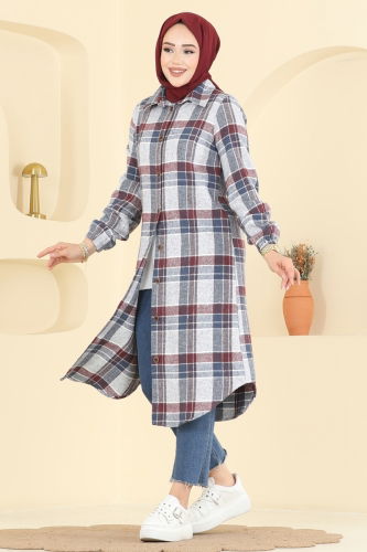 K.T.R. - Tunic 3070KTR750 Burgundy & Blue