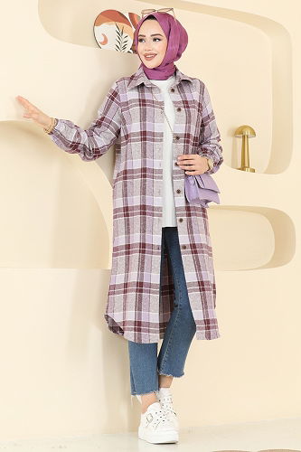 moda selvim Tunic 3070KTR750 Lilac - Thumbnail