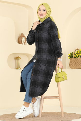 moda selvim بلوز أسود 3074KTR750 - Thumbnail