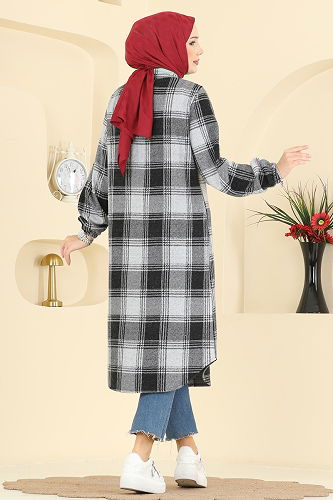 moda selvim بلوز رمادي 3074KTR750 - Thumbnail