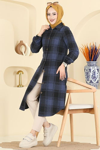 moda selvim Tunic 3074KTR750 Navy Blue - Thumbnail