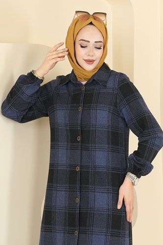 moda selvim Tunic 3074KTR750 Navy Blue - Thumbnail