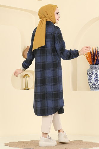 moda selvim Tunic 3074KTR750 Navy Blue - Thumbnail