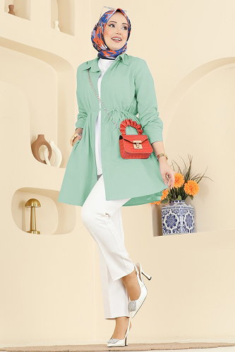 moda selvim Tunic 3077KTR750 Almond Green - Thumbnail